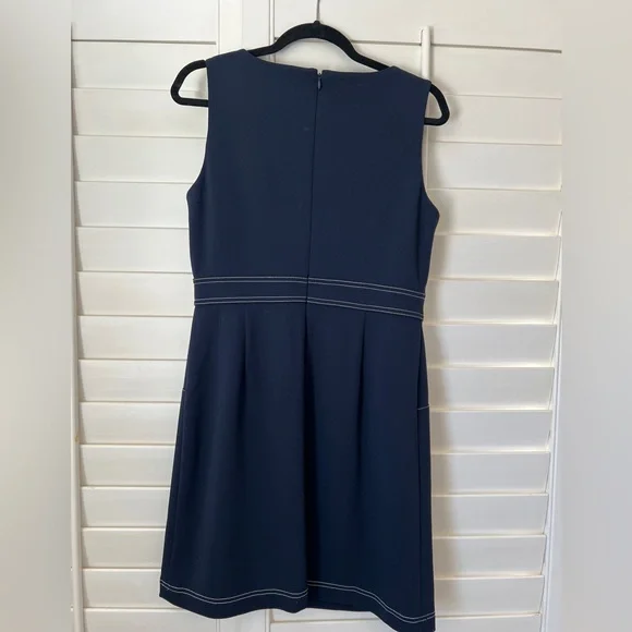 Navy Blue Sleeveless Dress with Button Accents size 10 - Picture 3 of 4